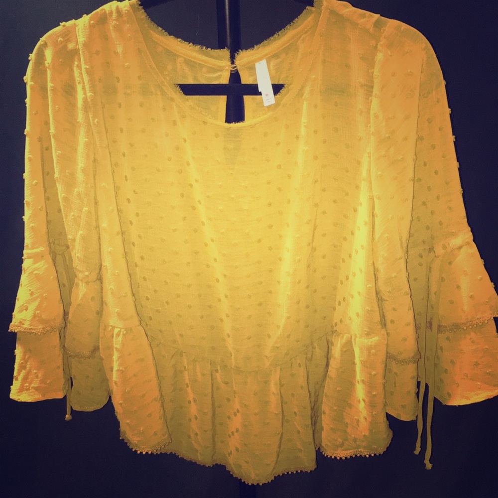 Xhilaration Yellow Bohemian Top